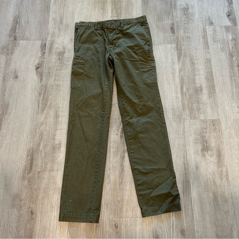 Vince army green cargo straight cotton trouser pants